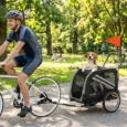 Two-in-One Dog Bike Trailer and Folding Stroller – Grey