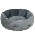 Reversible Round Bolster Pet Bed – Dark Grey, 62cm