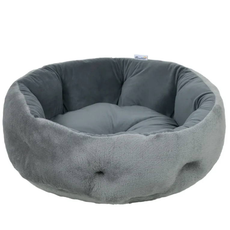 Reversible Round Bolster Pet Bed – Dark Grey, 62cm