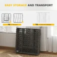 16-Panel Steel Dog Playpen with Two Doors – Grey, 80cm High
