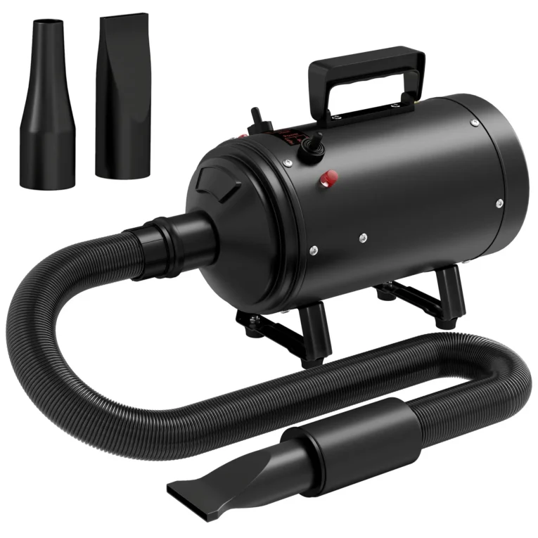2200W Dog Hair Dryer with Variable Airflow and Three Nozzles – Black