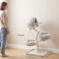 Modern Cat Activity Tree Sisal 115cm Machine-Washable – Light Grey