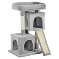 Dual-Condo Cat Activity Tree with Sisal Posts – Grey