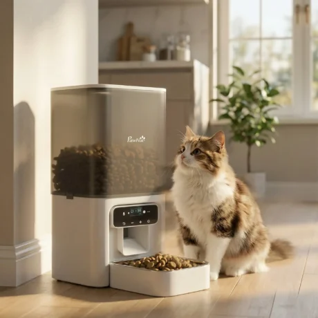 Programmable Automatic Cat Feeder with Voice Recorder &ndash; White, 4.5L &ndash; detail 2