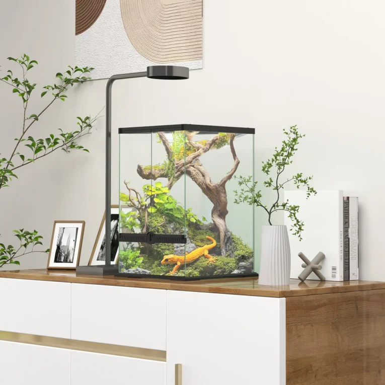 Tall Glass Terrarium with Front Doors and Mesh Lid – 40L