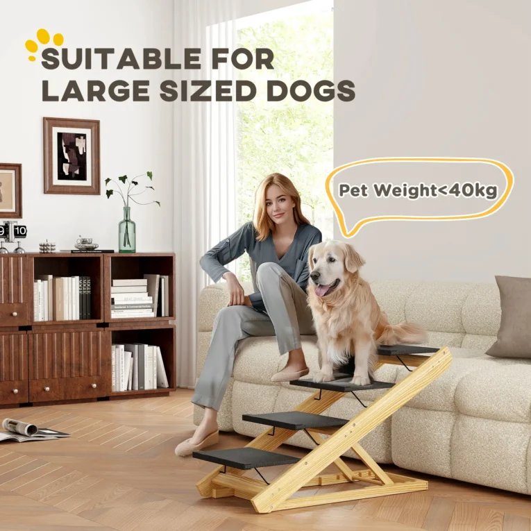 Convertible Wooden Pet Steps and Ramp – Adjustable to 62.5cm Convertible Wooden Pet Steps and Ramp – Adjustable to 62.5cm