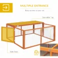 Folding Wooden Small Animal Run with Opening Top – Orange, 110cm