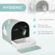 Covered Cat Litter Box with Filter and Scoop – Green