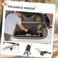 Compact Folding Pet Stroller – Dark Grey, 4kg
