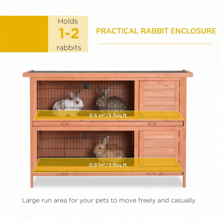 Two-Tier Wooden Rabbit Resting Hutch – Orange