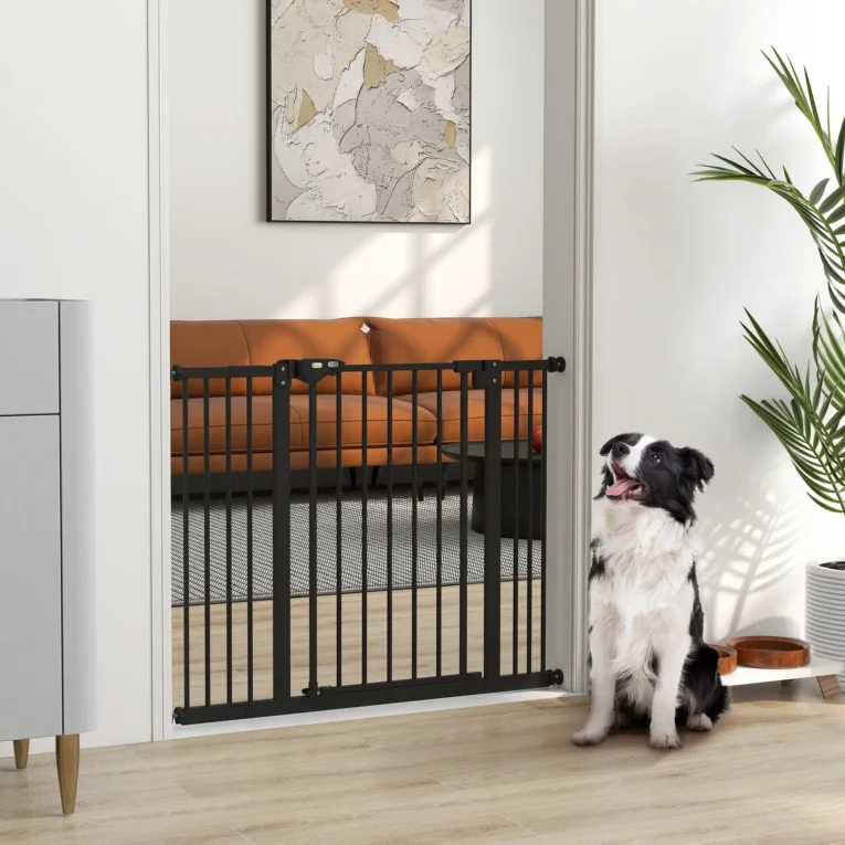 Adjustable Metal Dog Gate 74-100cm – Black Adjustable Metal Dog Gate 74-100cm – Black
