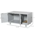 Cat Litter Enclosure with Side Scratching Board – Grey, 91cm