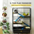 Tall Small-Animal Cage with Platforms and Hammock – Dark Grey