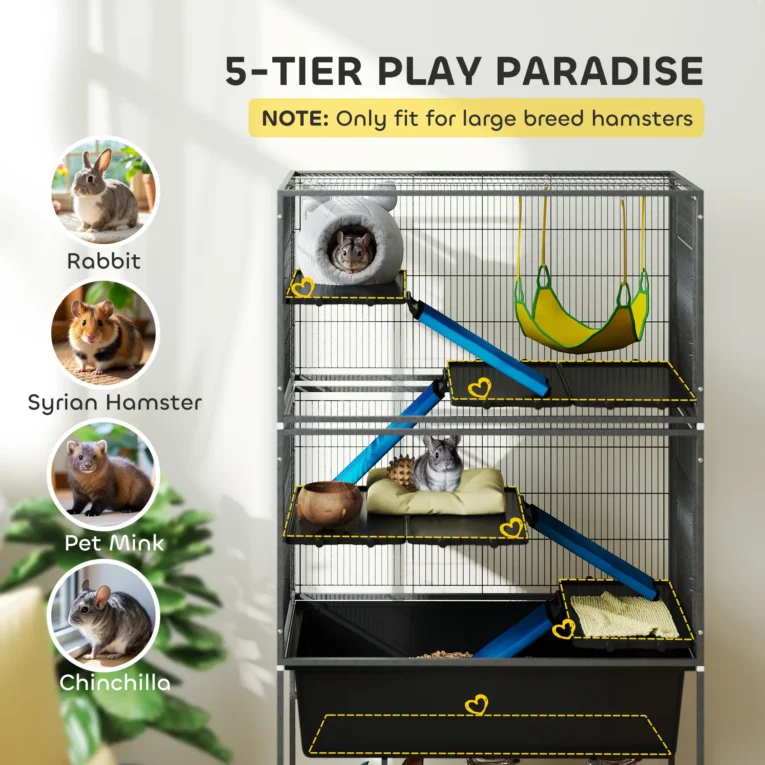 Tall Small-Animal Cage with Platforms and Hammock – Dark Grey Tall Small-Animal Cage with Platforms and Hammock – Dark Grey