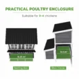Wooden Chicken Shelter with Nesting Box – Light Grey