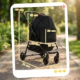 Three-in-One Pet Stroller with Detachable Carrier – Black