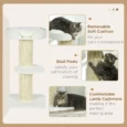 2-Tier Cat Tree with Basket Cushion Sisal Post – Cream White