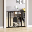 Dog Gate with Cat Flap and Two Extensions – Black, 75–103cm