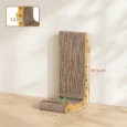 Wall-Mounted Cardboard Cat Scratcher with Ball Track – Brown