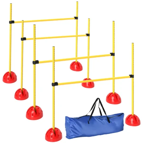 Four Adjustable Dog Agility Jumps – Orange and Yellow