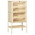 Four-Level Wooden Small Rodent Enclosure with Storage Shelf – Natural