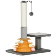Compact Cat Activity Tower with Scratching Post – Grey, 56cm