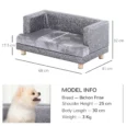 Dog Sofa Bed Elevated Pet Chair – Grey