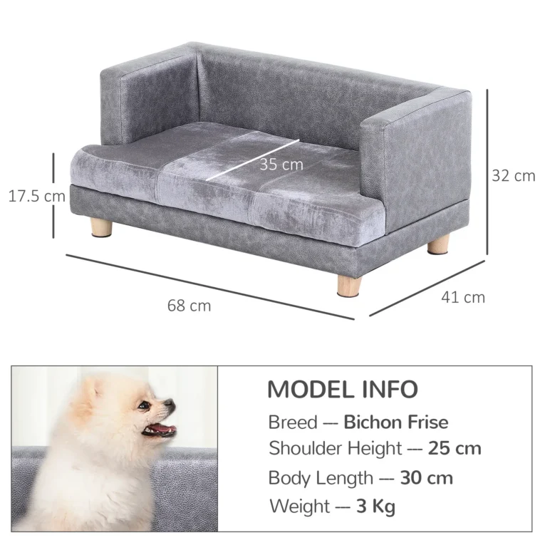 Dog Sofa Bed Elevated Pet Chair – Grey