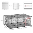22-Panel Modular Small-Pet Playpen – Black