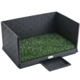 High-Sided Dog Toilet with Grass Pad and Drawer – 75cm
