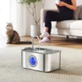 Stainless Steel Cat Drinking Fountain with Level Window – 3.2L