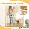 Extra Wide Dog Safety Gate with Door – White