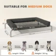 Raised Dog Bed with Removable Bolster – Black, 110cm