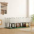 Modular Metal Small-Animal Playpen with Mat – Black, 34 Panels