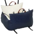 Padded Dog Car Seat with Adjustable Straps – Navy, 53cm
