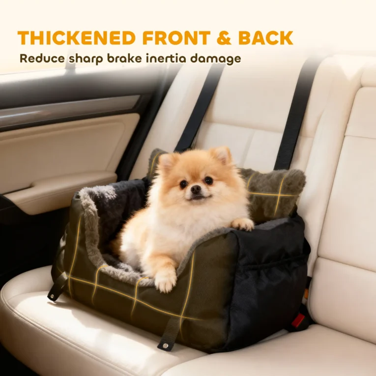 Padded Dog Car Seat with Washable Cover – Black, 58cm