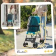 Folding Miniature Dog Stroller – Dark Green