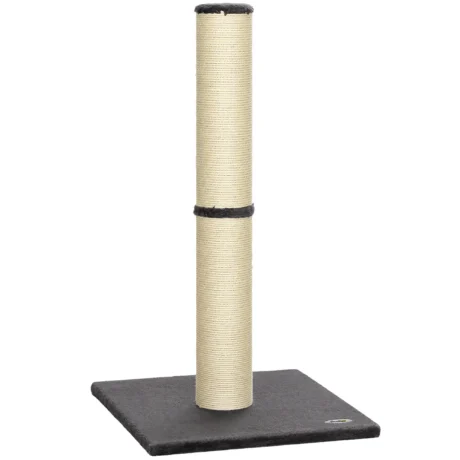 Tall Sisal Cat Scratching Post with Plush Base &ndash; Dark Grey, 80cm