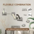 Three-Piece Cat Wall Climbing Set with Perches – Light Grey