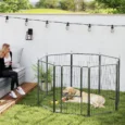 Eight-Panel Steel Dog Playpen with Gate – Black, 100cm High