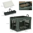 Folding Fabric Pet Carrier – Grey, 60 × 42 × 42cm