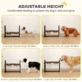 Adjustable Double Dog Bowl Stand with Tilting Top – Brown