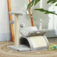 Compact Cat Activity Centre with Rotating Bar – Light Grey