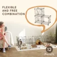12-Panel Metal Pet Playpen Enclosure – Black