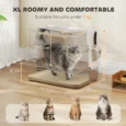 XL Steel Cat Litter Box with Flip Lid and Dual Access – Light Grey