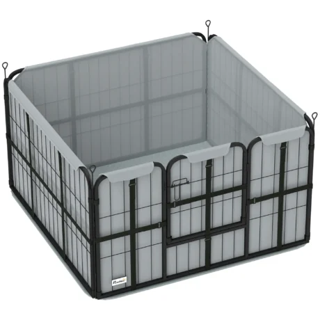 Steel Whelping Pen with Washable Pad – Black, 102cm Square