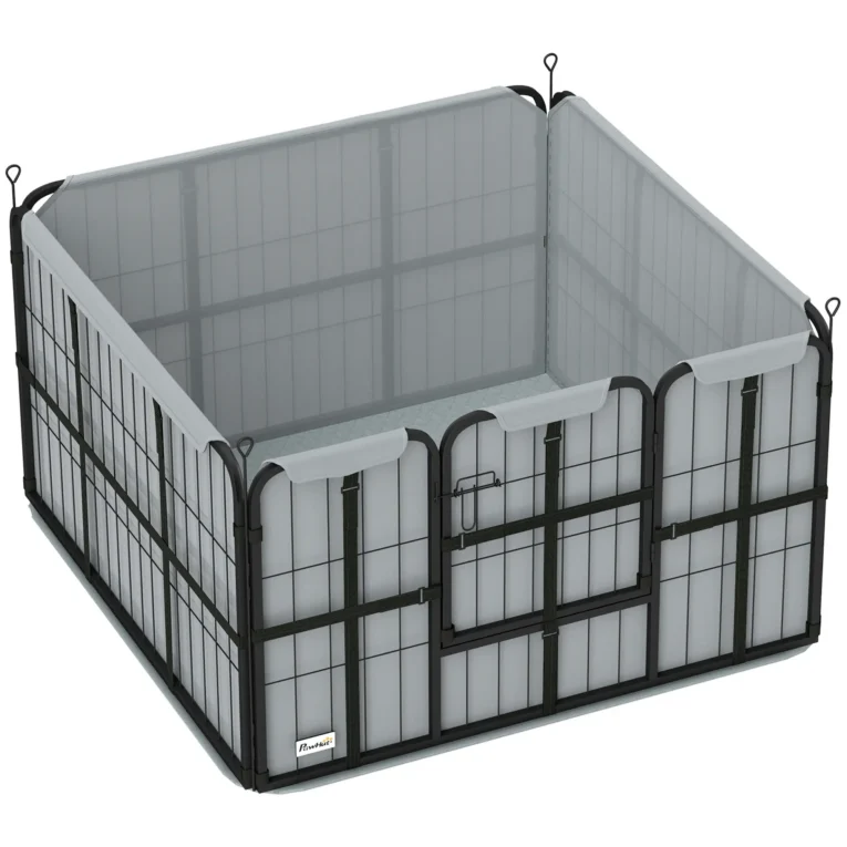 Steel Whelping Pen with Washable Pad – Black, 102cm Square