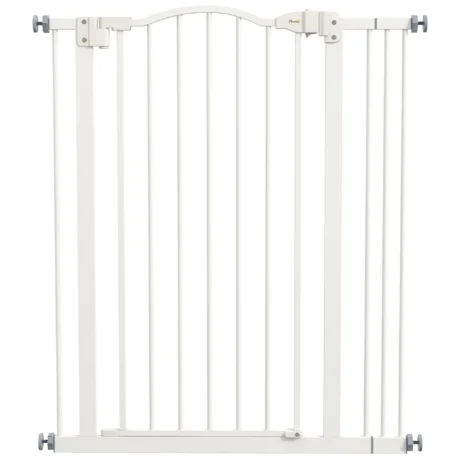 Adjustable Dog Gate – White, 94cm High, 74–87cm
