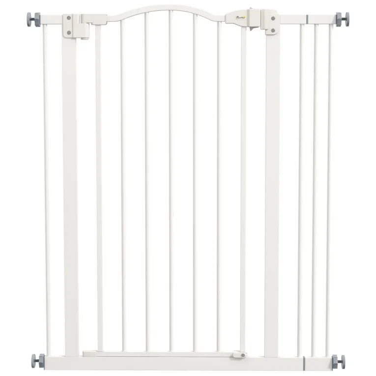 Adjustable Dog Gate – White, 94cm High, 74–87cm