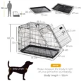 Collapsible Dog Travel Cage 77x47x55cm – Black